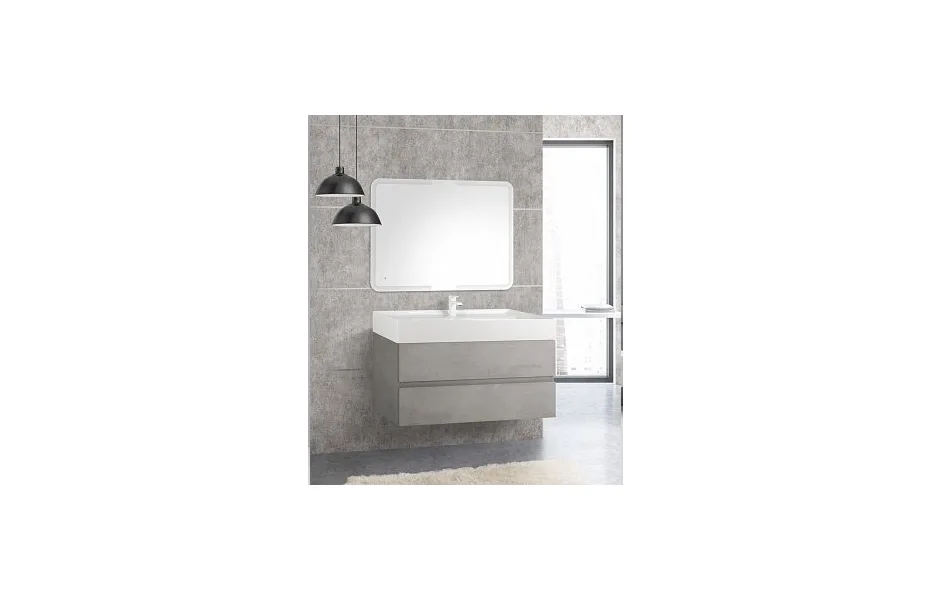 Тумба с раковиной подвесная Cezares MOLVENO 46-80-2C-SO-BET 80 см Stucco Cemento Leggero МОСПЛИТКА
