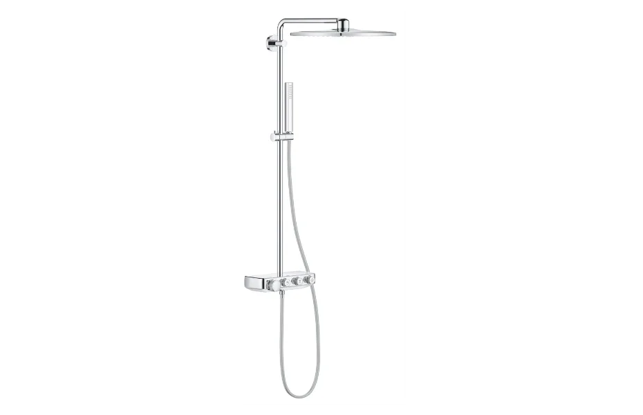 GROHE Euphoria SmartControl 310 DUO Cube Душевая система с термостатом, настенный монтаж, полочка, 3 кнопки управления, Хром АТЕЛЬЕ ВАННОЙ КОМНАТЫ. САМАРА