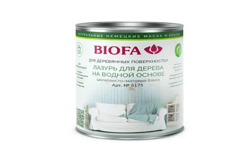 5175 BIOFA ЛАЗУРЬ ДЛЯ ДЕРЕВА НА ВОДНОЙ ОСНОВЕ 10Л - ЦВЕТ ЯШМА