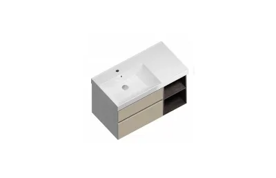 Тумба с раковиной Kerama Marazzi Cubo 90 см CU.90lh\LIM бежевый МОСПЛИТКА