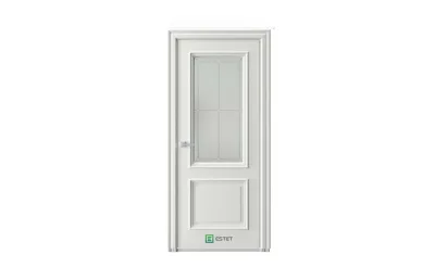 Межкомнатная дверь GL4 RAL9003 стекло 1 7 ДВЕРЕЙ