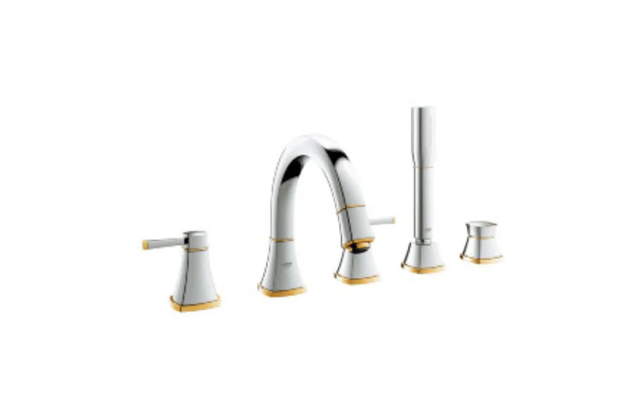 Смеситель для ванны GROHE Grandera с душевым гарнитуром, хром/золото 19919IG0 АКВАМЕТРИЯ
