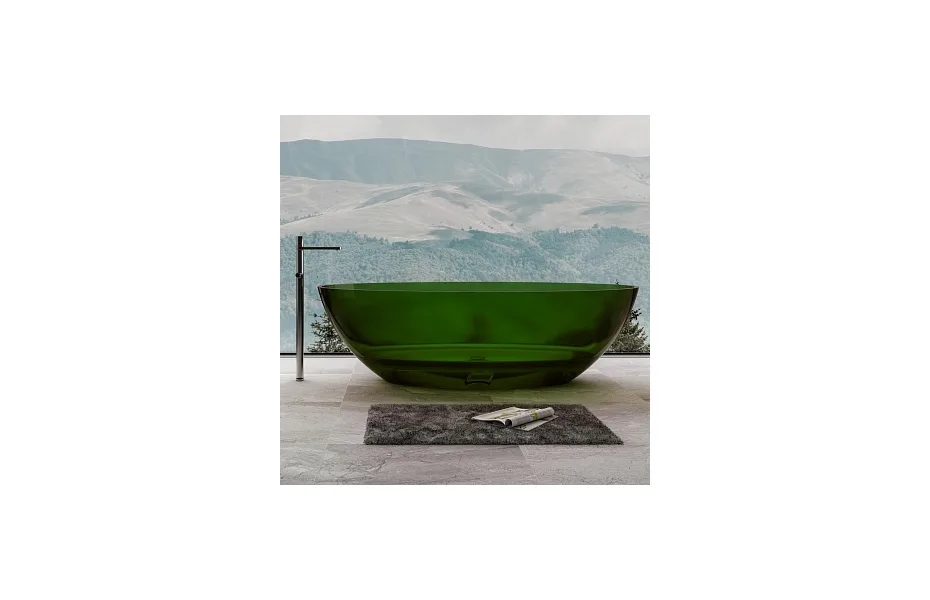 Ванна из полиэфирной смолы 180х85 Abber Kristall AT9702Emerald зеленая МОСПЛИТКА