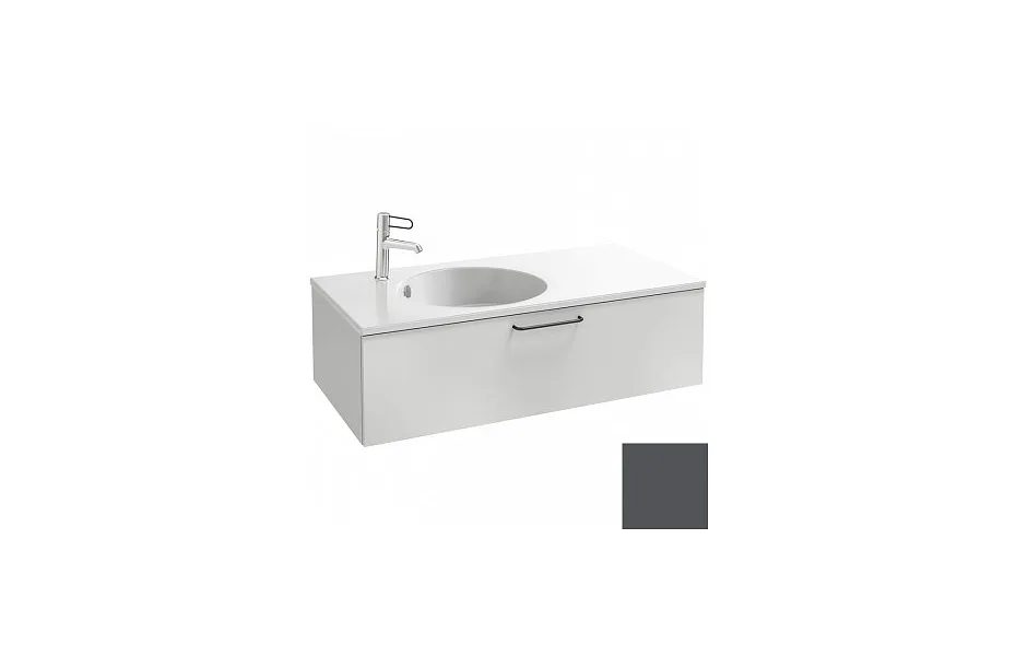 Тумба с раковиной Jacob Delafon Odeon Rive Gauche 100 см EB2516-R9-M53 серый антрацит матовый МОСПЛИТКА