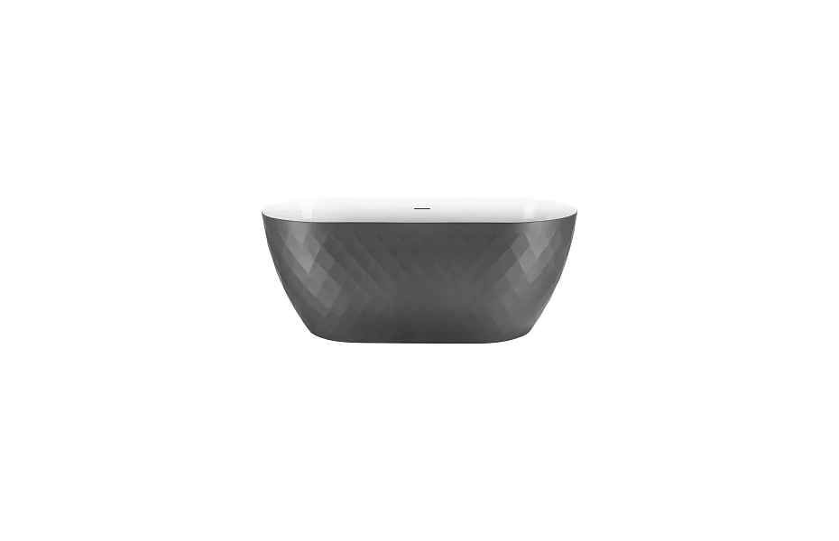 Акриловая ванна 170х78 см Black&White Swan SB320 Grey матовая серая / глянцевая белая МОСПЛИТКА