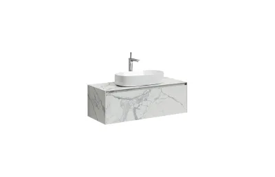 Тумба с раковиной Sancos Stone, 120 см., керамогранит белый, ST120SV МОСПЛИТКА