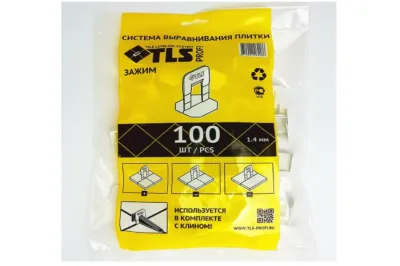 Система выравнивания плитки (СВП) "TLS-Profi", Зажим 1,4 мм ПЛИНТУС ХОЛЛ