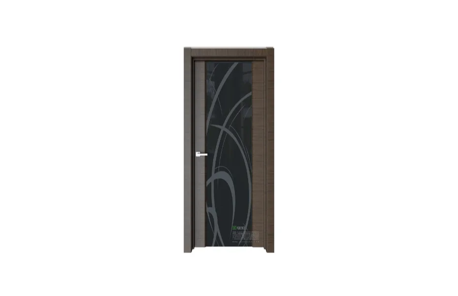 Межкомнатная дверь Elegance E2G Корица черное стекло 12 7 ДВЕРЕЙ