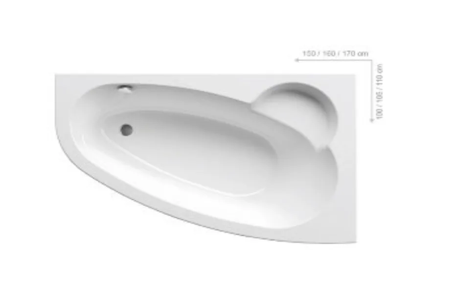 Ванна Ravak Asymmetric 150x100 P C451000000 (правая) АКВАМЕТРИЯ
