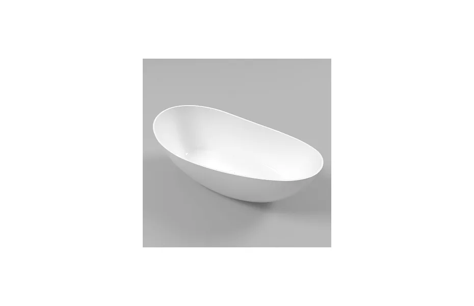 Ванна из искусственного камня 165х75 см Whitecross Ruby 0202.165075.100 белая глянцевая МОСПЛИТКА