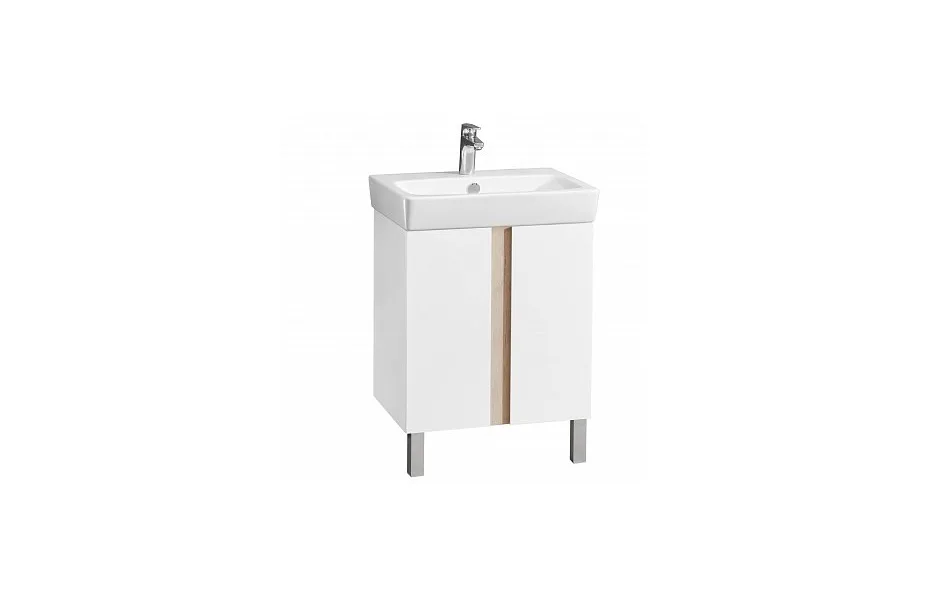 Тумба с раковиной Aquaton Кантри 60см 1A257401AHB20, белая/дуб верона МОСПЛИТКА