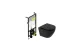 Комплект подвесной безободковый унитаз BelBagno Colorato BB062CHR-MB + инсталляция для унитазов Bocchi 8010-1000 МОСПЛИТКА
