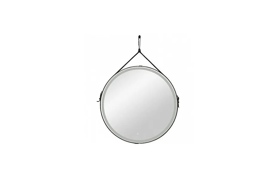 Зеркало Art&Max Milan 80 см AM-Mil-800-DS-F-Nero с подсветкой, черный МОСПЛИТКА