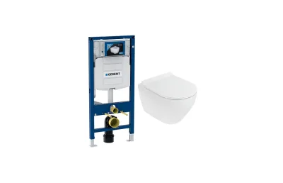 Комплект подвесной безободковый унитаз Cezares Stylus CZR-513-TH-R + инсталляция Geberit Duofix UP320 111.300.00.5 МОСПЛИТКА