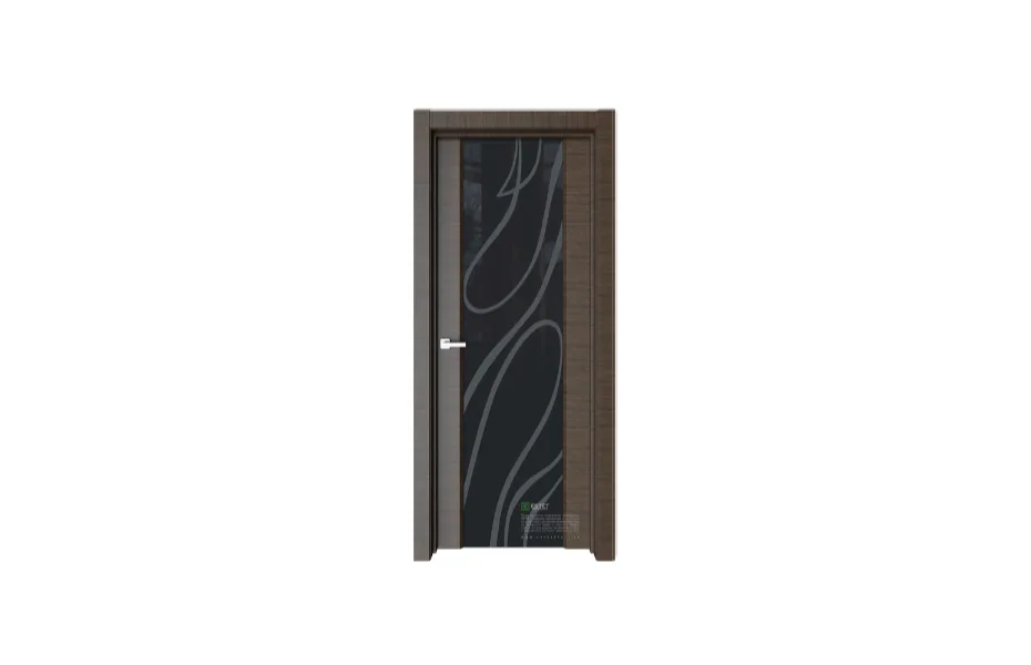Межкомнатная дверь Elegance E2G Корица черное стекло 7 7 ДВЕРЕЙ