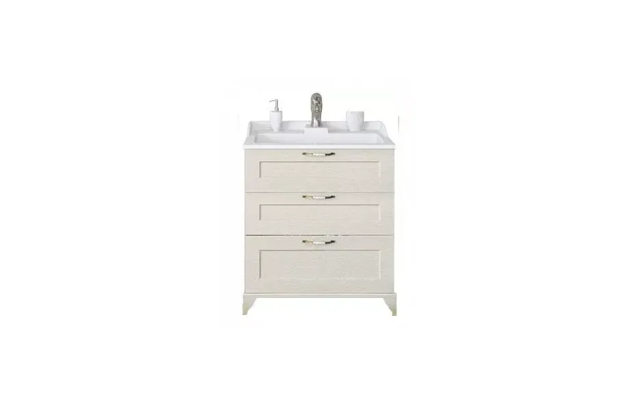 Тумба с раковиной Aquaton Леон 65Н дуб белый МОСПЛИТКА