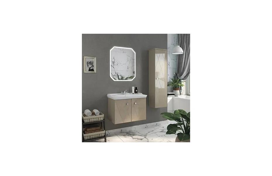 Тумба с раковиной Comforty Кремона-80 латте 00-00001040 МОСПЛИТКА