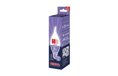 ЛАМПА СВЕТОДИОДНАЯ VOLPE E14 7W 6500K МАТОВАЯ LED-CW37-7W/6500K/E14/FR/NR UL-00010989 МОСПЛИТКА