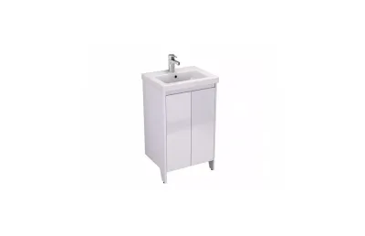Тумба с раковиной Velvex Klaufs 50 tnKLA.50.2D-616.216 напольная, белый глянцевый МОСПЛИТКА