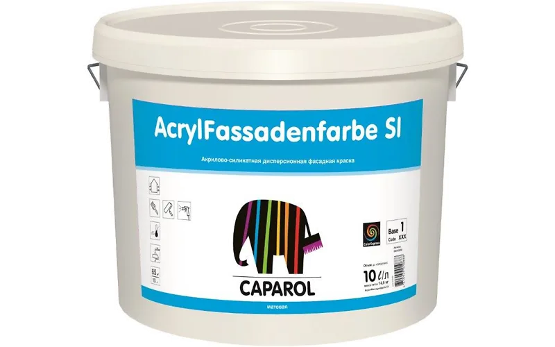 Краска Caparol AcrylFassadenfarbe SI, База 1, 10 л КАПАРОЛ ЦЕНТР САМАРА