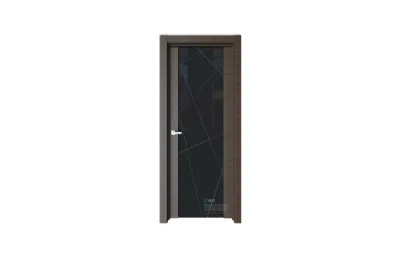 Межкомнатная дверь Elegance E7 Корица черное стекло 2 7 ДВЕРЕЙ