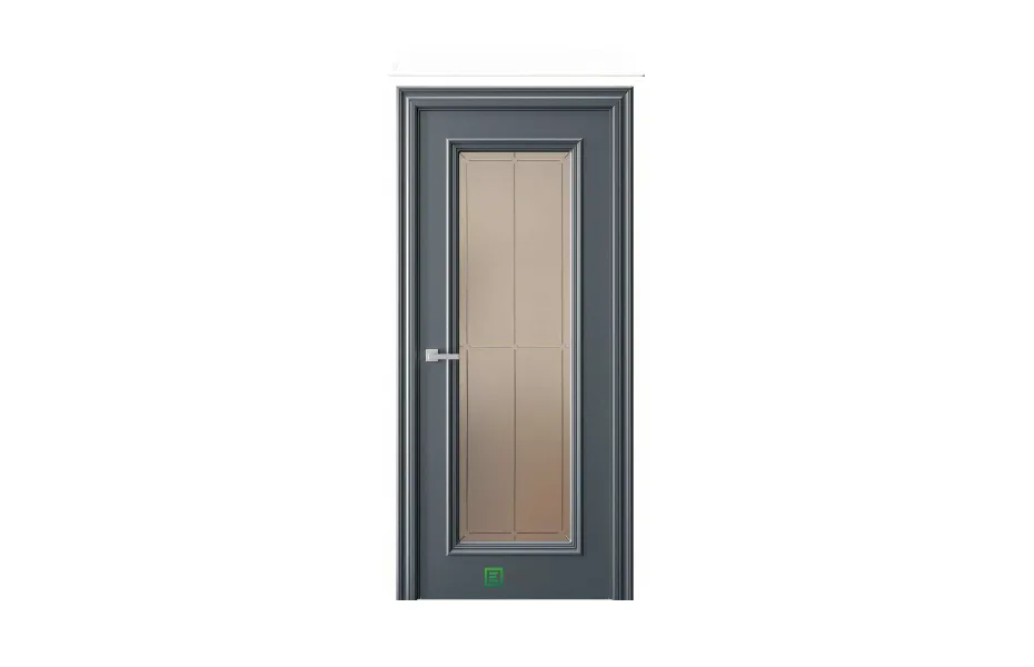 Межкомнатная дверь GL2 RAL7016 стекло 2 7 ДВЕРЕЙ