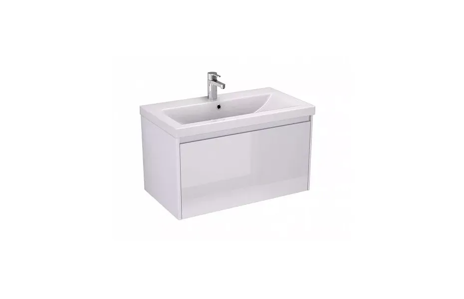 Тумба с раковиной Velvex Klaufs 80 tpKLA.80.1Y-616.216 подвесная, 1 ящик, белый глянцевый МОСПЛИТКА