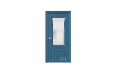 Межкомнатная дверь Novella N32 RAL5009 стекло 7 ДВЕРЕЙ