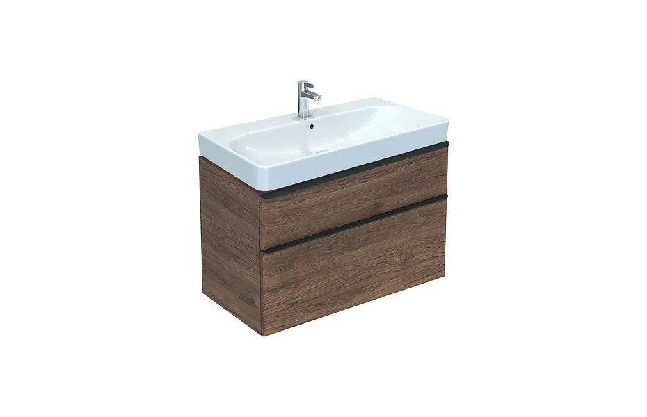 Тумба с раковиной Geberit Smyle Square 90 пекан (500.354.JR.1 + 500.250.01.1) МОСПЛИТКА