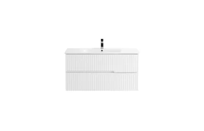 Тумба с раковиной Cezares Duet 80 см DUET-800-2C-SO-BL bianco lucido МОСПЛИТКА