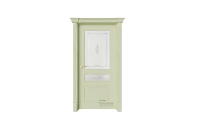 Межкомнатная дверь Provence Мирбо 4 Вензель Олива золотая стекло 7 ДВЕРЕЙ