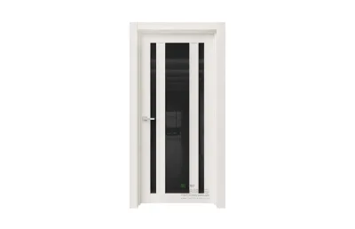Межкомнатная дверь Royal R RR11 Ясень жемчуг черное стекло 7 ДВЕРЕЙ