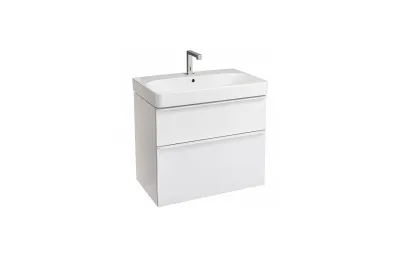 Тумба с раковиной Geberit Smyle Square 75 белая (500.353.00.1 + 500.249.01.1) МОСПЛИТКА