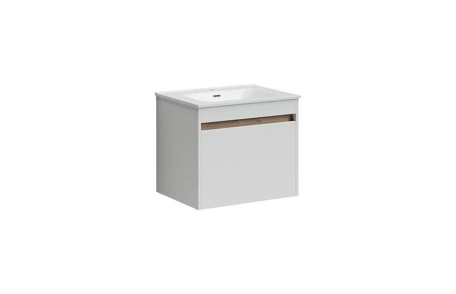 Тумба с раковиной Sancos Smart, 59 см., эмаль белый, SM60W МОСПЛИТКА