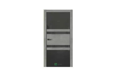 Межкомнатная дверь Urban U7 Камень темный черное стекло 7 ДВЕРЕЙ