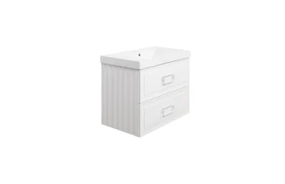 Тумба с раковиной La Fenice Cubo Bianca Twin 80 см FNC-01-CUB-B-80-2 белая матовая МОСПЛИТКА