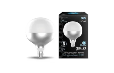 ЛАМПА СВЕТОДИОДНАЯ ФИЛАМЕНТНАЯ GAUSS E27 9W 4100K БЕЛАЯ 1014802209 МОСПЛИТКА
