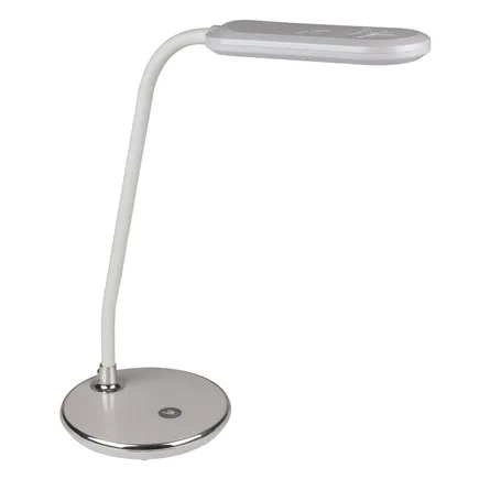 НАСТОЛЬНАЯ ЛАМПА (10290) VOLPE TLD-522 SILVER/LED/360LM/6000K/DIMMER MNOGOROZETOK - МНОГОРОЗЕТОК