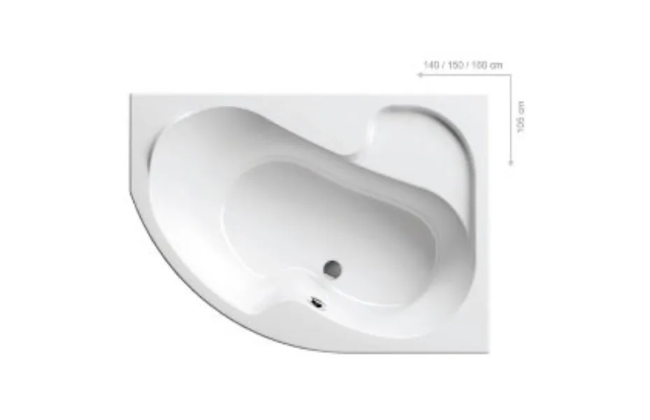 Ванна Ravak Rosa I 160x105 P CL01000000 (правая) АКВАМЕТРИЯ