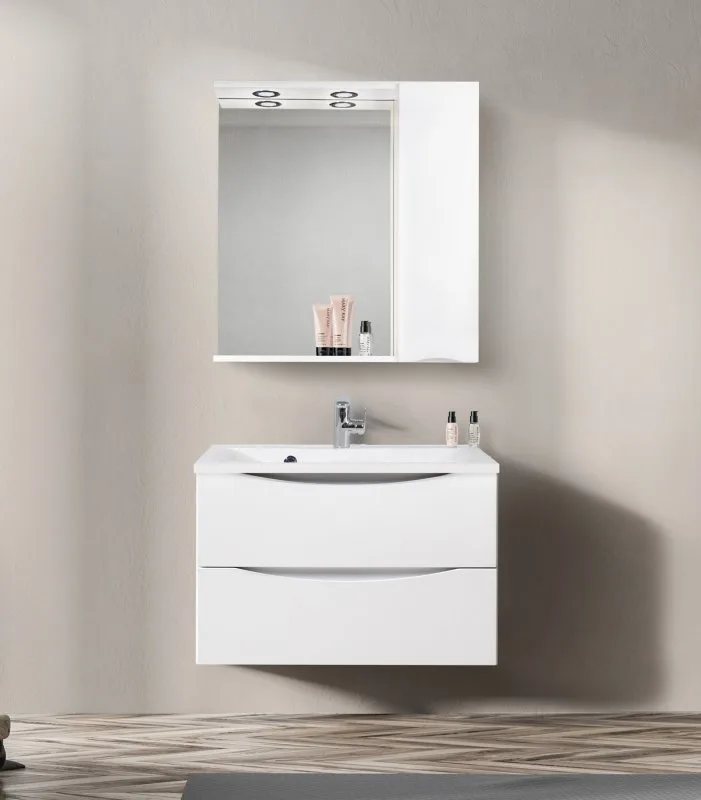 BELBAGNO Marino Шкаф зеркальный подвесной с одной распашной дверцей с доводчиками, с подсветкой, правосторонний АТЕЛЬЕ ВАННОЙ КОМНАТЫ. САМАРА