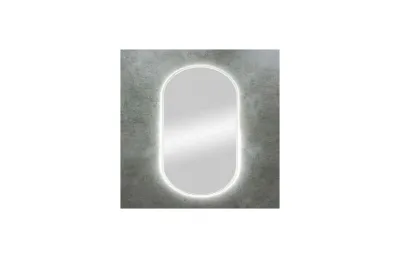 Зеркало Art&Max Bari 70 см AM-Bar-700-1100-DS-F-White с подсветкой, белый матовый МОСПЛИТКА