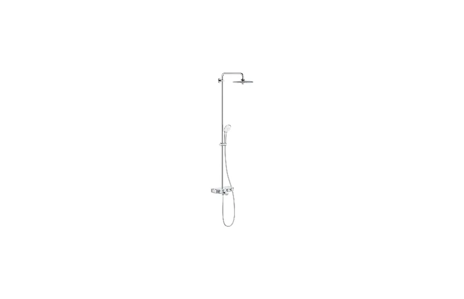 GROHE Euphoria SmartControl 260 MONO Душевая система с термостатом для ванны, настенный монтаж, полочка, 3 кнопки управления, Хром АТЕЛЬЕ ВАННОЙ КОМНАТЫ. САМАРА