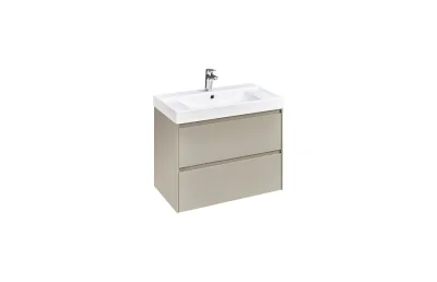 Тумба с раковиной Roca Ona 80 бежево-серый матовый, 2 ящика A857630510 МОСПЛИТКА