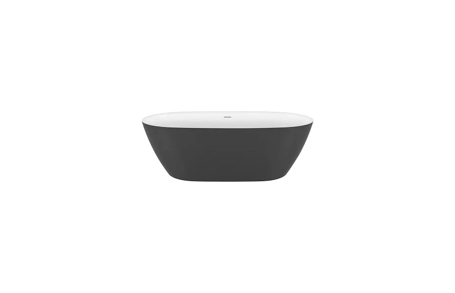 Акриловая ванна 170х78 см Black&White Swan SB330 Grey матовая серая / глянцевая белая МОСПЛИТКА