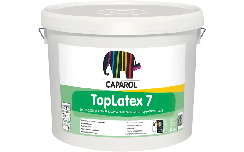 Краска водно-дисперсионная для внутренних работ Caparol TopLatex 7 База 1, 10 л КАПАРОЛ ЦЕНТР САМАРА