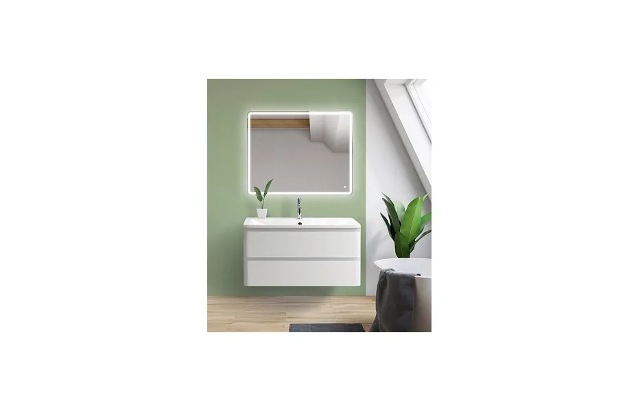 Тумба с раковиной BelBagno ALBANO-800-2C-SO-BL 80 см, серый глянцевый МОСПЛИТКА