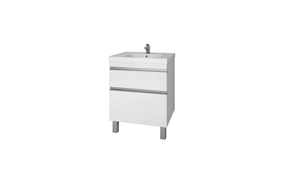 Тумба с раковиной Dreja Grace Plus 60 см 99.0904 глянцевая белая МОСПЛИТКА