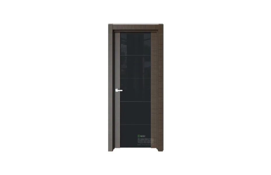Межкомнатная дверь Elegance E7 Корица черное стекло 1 7 ДВЕРЕЙ