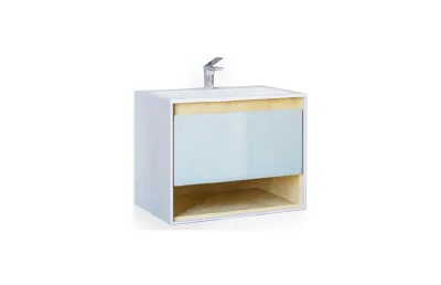 Тумба с раковиной Jorno Glass 80 см Gla.01.77/P/W белая МОСПЛИТКА